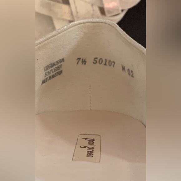 PAUL GREEN Women’s ECO Lucia D'Orsay Peep-Toe Sandal, Mineral Antic Metallic,7.5 - Picture 5 of 14